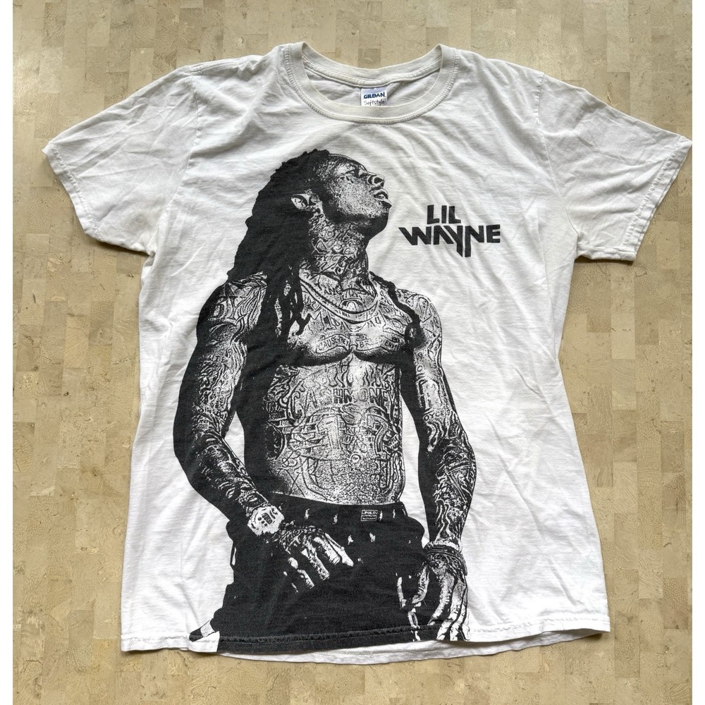 Lil Wayne Weezy Rap Hip Hop Tee T Shirt Size Medium Y2K Band Tee Gildan